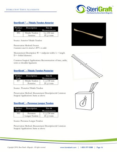 SteriGraft - Tibialis Tendon Anterior