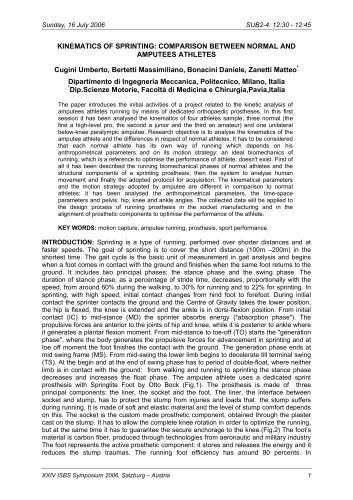 "Kinematic of sprinting: comparison between normal and amputees athletes"