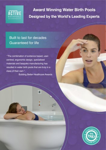 Award winning water birth pools from Active Birth Pools est. 1987