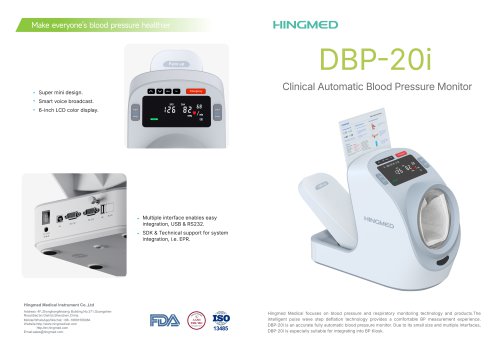 FDA Approved Blood Pressure Monitor DBP-20i