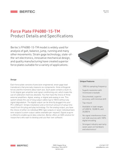 Force Plate FP4080-15-TM