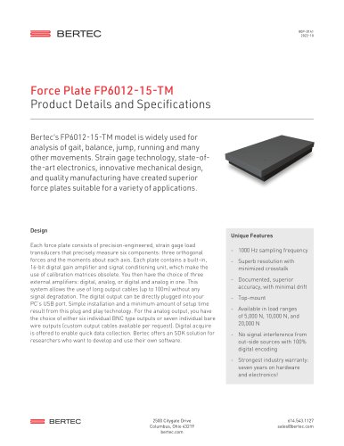 Force Plate FP6012-15-TM