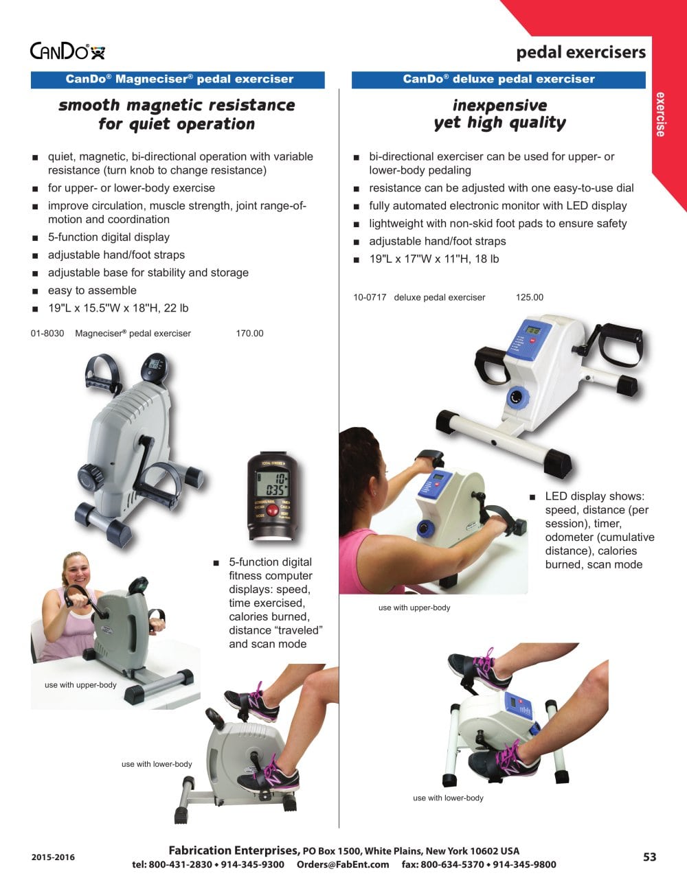pedal exercisers - Fabrication Enterprises