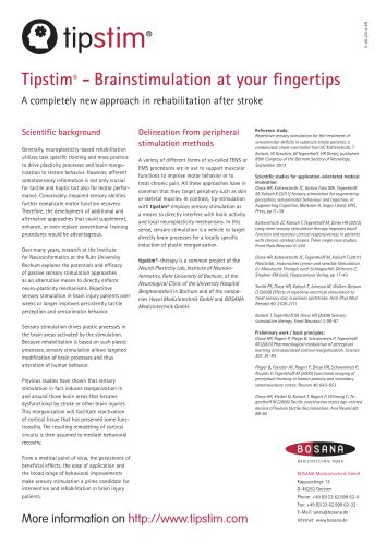 Tipstim® - Brainstimulation at your fingertips A completely new approach in rehabilitation after stroke