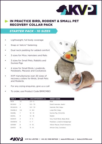 IN PRACTICE BIRD, RODENT & SMALL PET RECOVERY COLLAR PACK