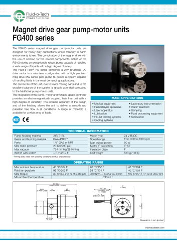 Gear Pump-Motor Unit FG400 series