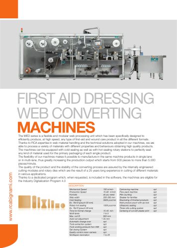 FIRST AID DRESSING WEB CONVERTING MACHINES