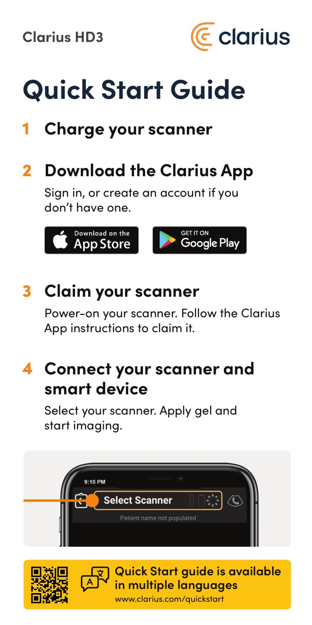 Quick Start Guide - Clarius Mobile Health