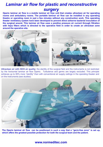 Laminar air flow for plastic and reconstructive surgery