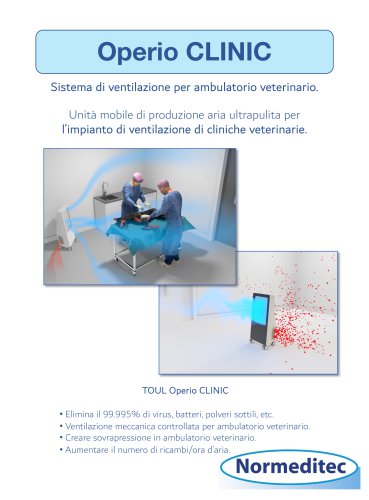 Sistema di ventilazione per ambulatorio veterinario.