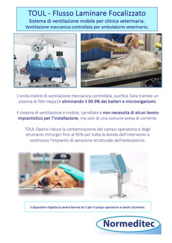 Ventilazione mobile per clinica veterinaria.