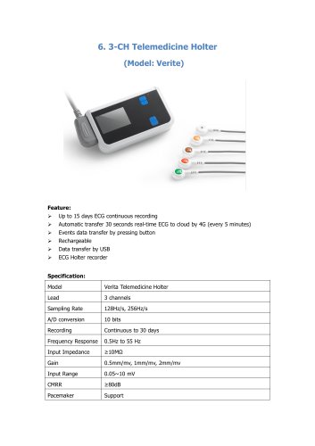 3-CH Telemedicine Holter Verite from BORSAM