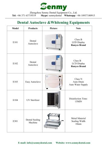 Dental Autoclave &Whitening Equipments