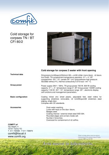 Cold storage for corpses TN/BT CFI 80/2