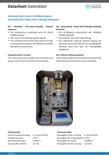 Ash color turbidity analyser