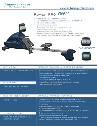 GR9500 10.1″ TFT ROWER PRO