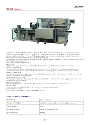 ZH260 Cartoning Machine