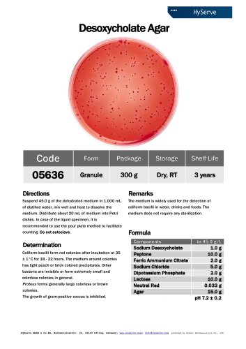 Desoxycholate Agar