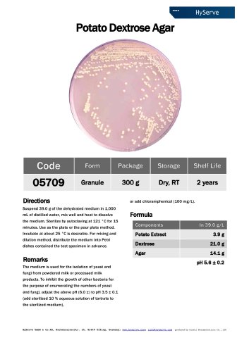 Potato Dextrose Agar