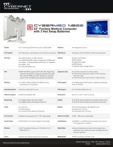 CyberMed-NB22 Medical Grade Computer