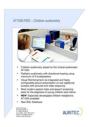 AT1000-PED - CHILDREN AUDIOMETRY