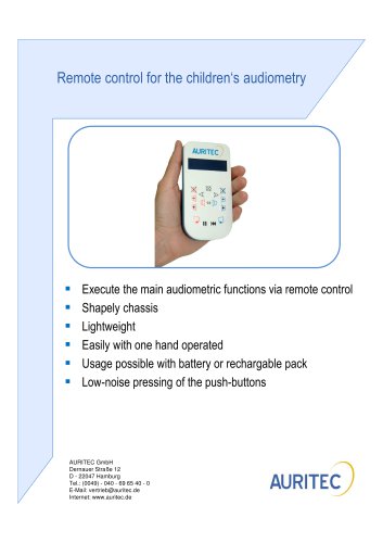 REMOTE CONTROL FOR AT1000-PED