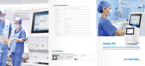 Immu F6 Specifications - Automated Chemiluminescence Immunoassay Analyzer