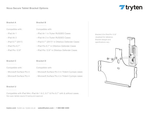 Nova Secure Tablet Bracket Options