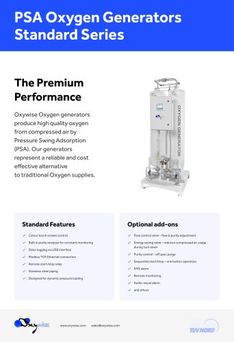 PSA Oxygen Generators Standard Series