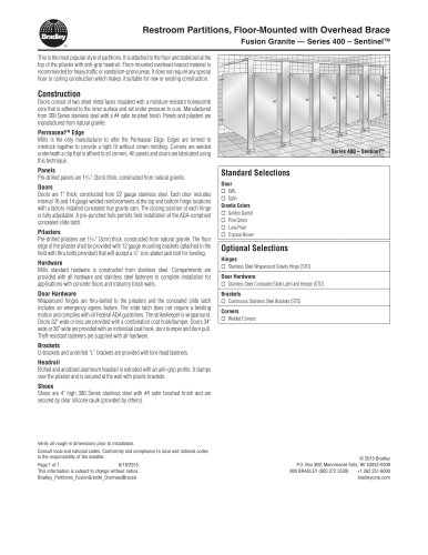 Series 400 - Sentinel Overhead Braced Fusion Partitions