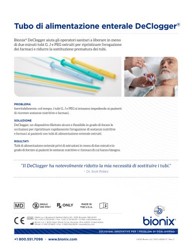 Tubo di alimentazione enterale DeClogger®