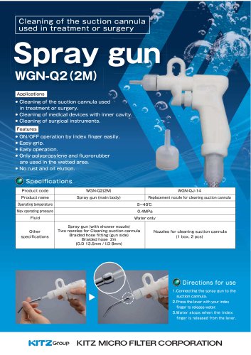 Spray gun for suction cannula