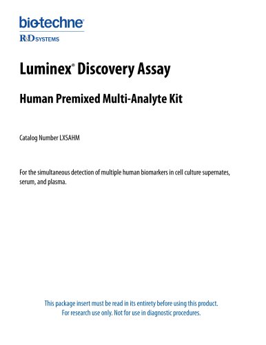 Luminex® Discovery Assay - Human Premixed Multi-Analyte Kit