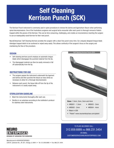 Self Cleaning Kerrison Punch (SCK)