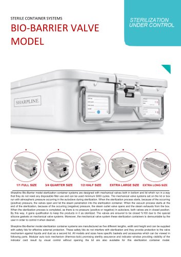 Bio-Barrier / Valve Sterilization container Model - Half Size