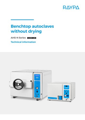 BENCHTOP AUTOCLAVES WITHOUT DRYING - AHS-N SERIES