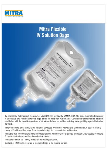 Mitra Flexible IV Solution Bags