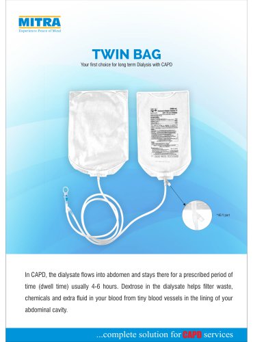 Mitra Twin Bag for Peritoneal Dialysis