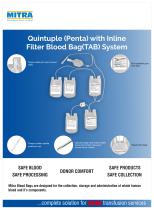 Quintuple (Penta) Blood TAB Bag with Inline Filter