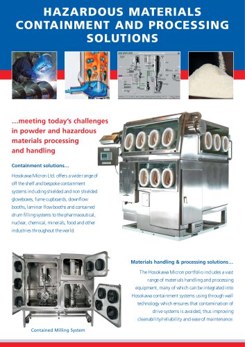 HAZARDOUS MATERIALS CONTAINMENT AND PROCESSING SOLUTIONS