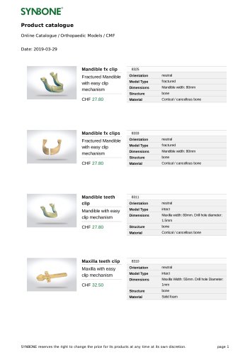 Orthopaedic Models CMF