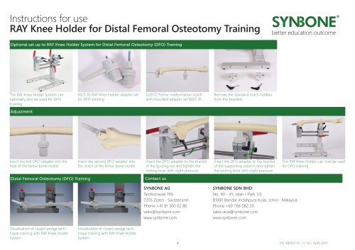 RAY Knee Holder Instruction Manual DFO Adapters