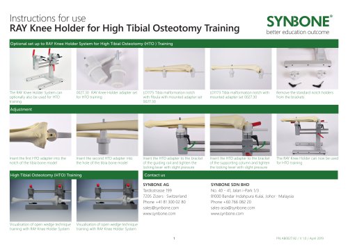 RAY Knee Holder Instruction Manual HTO Adapters