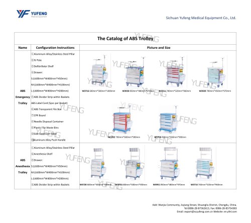 The Catalog of ABS Trolley/Cart-Yufeng Medical