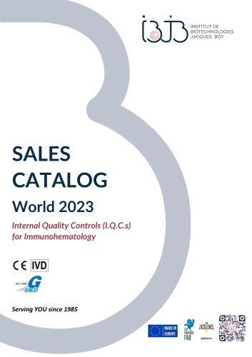 Sales catalog IBJB 2023 World - IQCs for Immunohematology