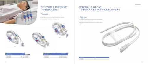 Disposable Pressure Transducers & General-Purpose Temperature Monitoring Probe