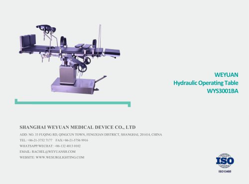 WYS3001BA Hydraulic Operating Table