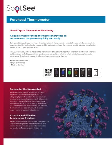 Non-Contact Forehead Thermometer - Liquid Crystal Technology Based - FDA registered