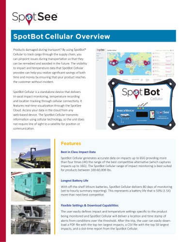 SpotBot Cellular impact monitor for medical device supply chain