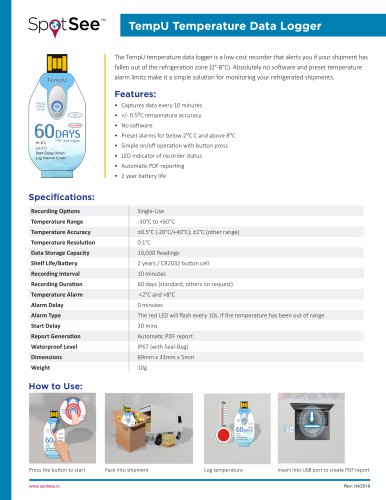 TempU Temperature Data Logger